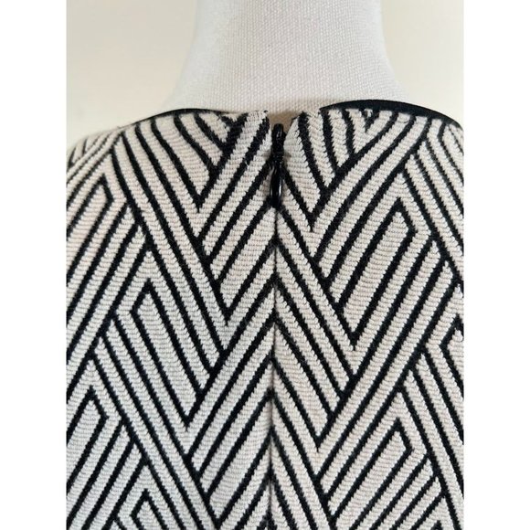 Banana Republic Black/White Geometric/Chevron High Waist/A-Line Dress - Picture 7 of 16
